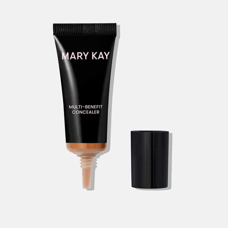Black Mary Kay&trade; Multi-Benefit Concealer Bottle in Deep 2 with the cap removed, showcasing the needle nose