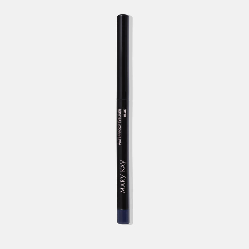Capped Mary Kay Waterproof Eyeliner in Blue against plain background
