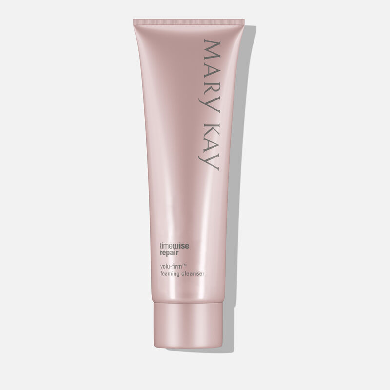 A tube of TimeWise Repair Volu-Firm Foaming Cleanser from Mary Kay.