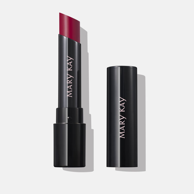Uncapped tube of Mary Kay Supreme Hydrating Lipstick in shade Very Raspberry