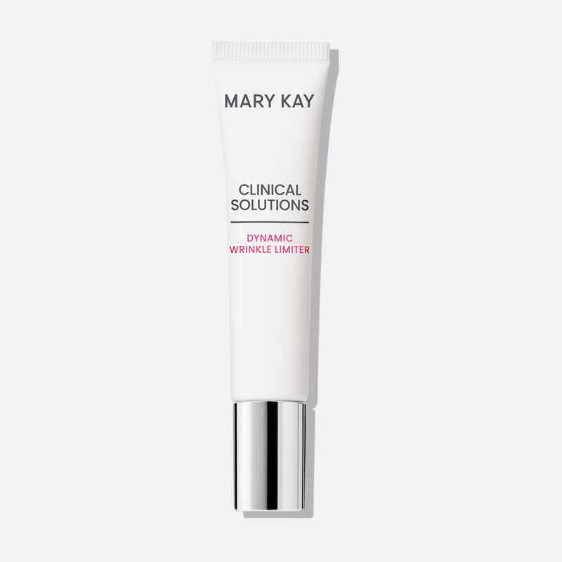 Tube of Mary Kay Clinical Solutions Dynamic Wrinkle Limiter standing on its cap against a plain background