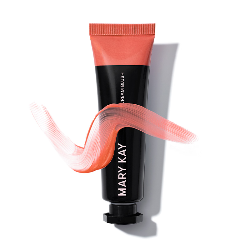 Tube of Mary Kay Gel Blush with product swipe on it